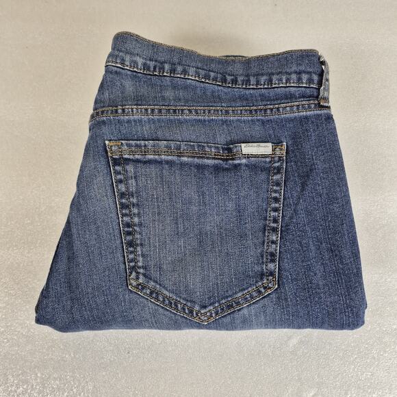 Eddie Bauer Women’s 14 Flannel Lined Jeans Dark Wash Straight Leg Stretch Winter - Picture 9 of 9